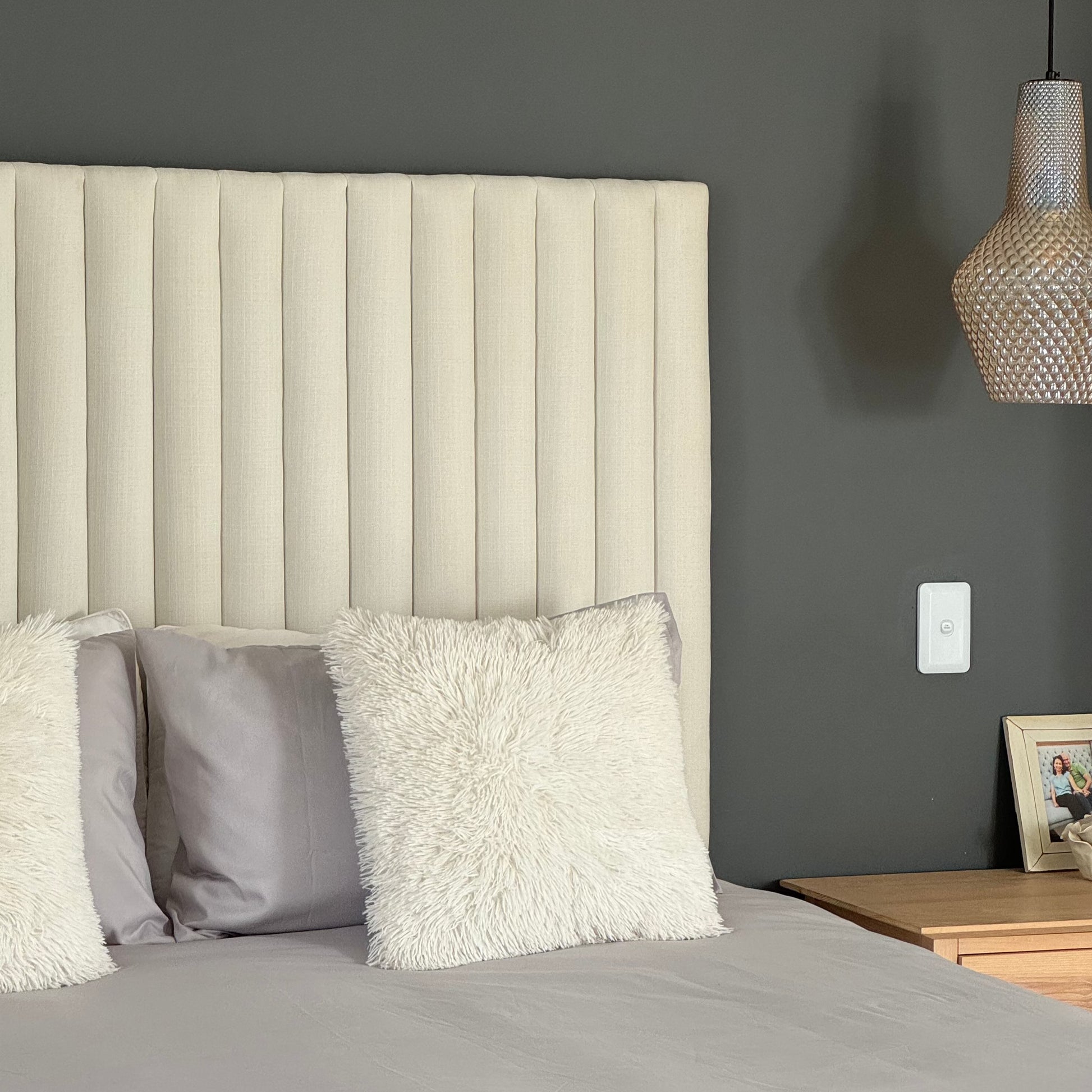 Boudoir Narrow Headboard - Velvet Fabric - Elula Furniture