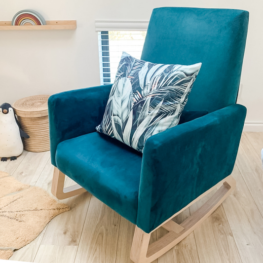 Noah Rocking Chair - Velvet Fabric - Elula Furniture