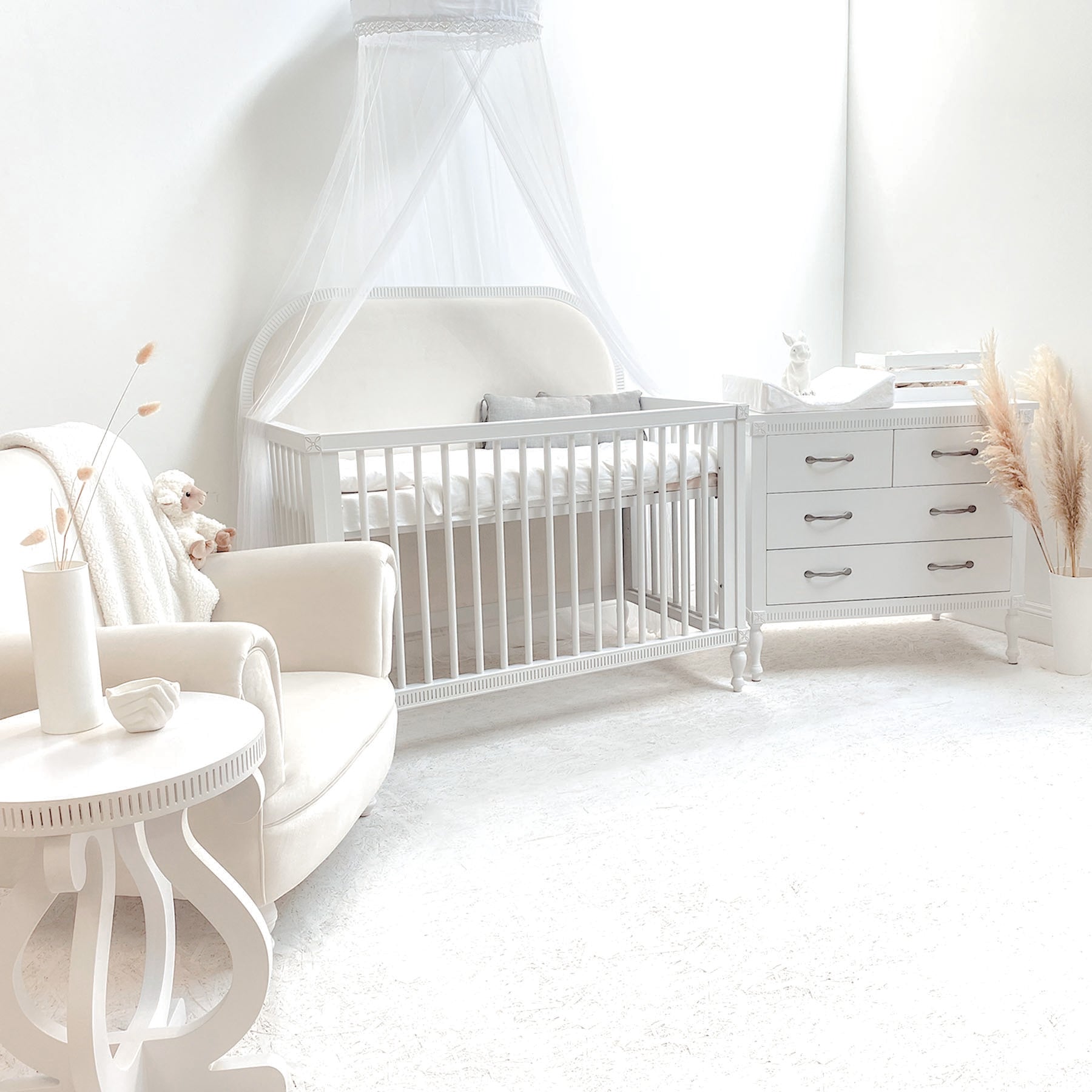 Stella Cot - Plush Cotton Fabric - Elula Furniture