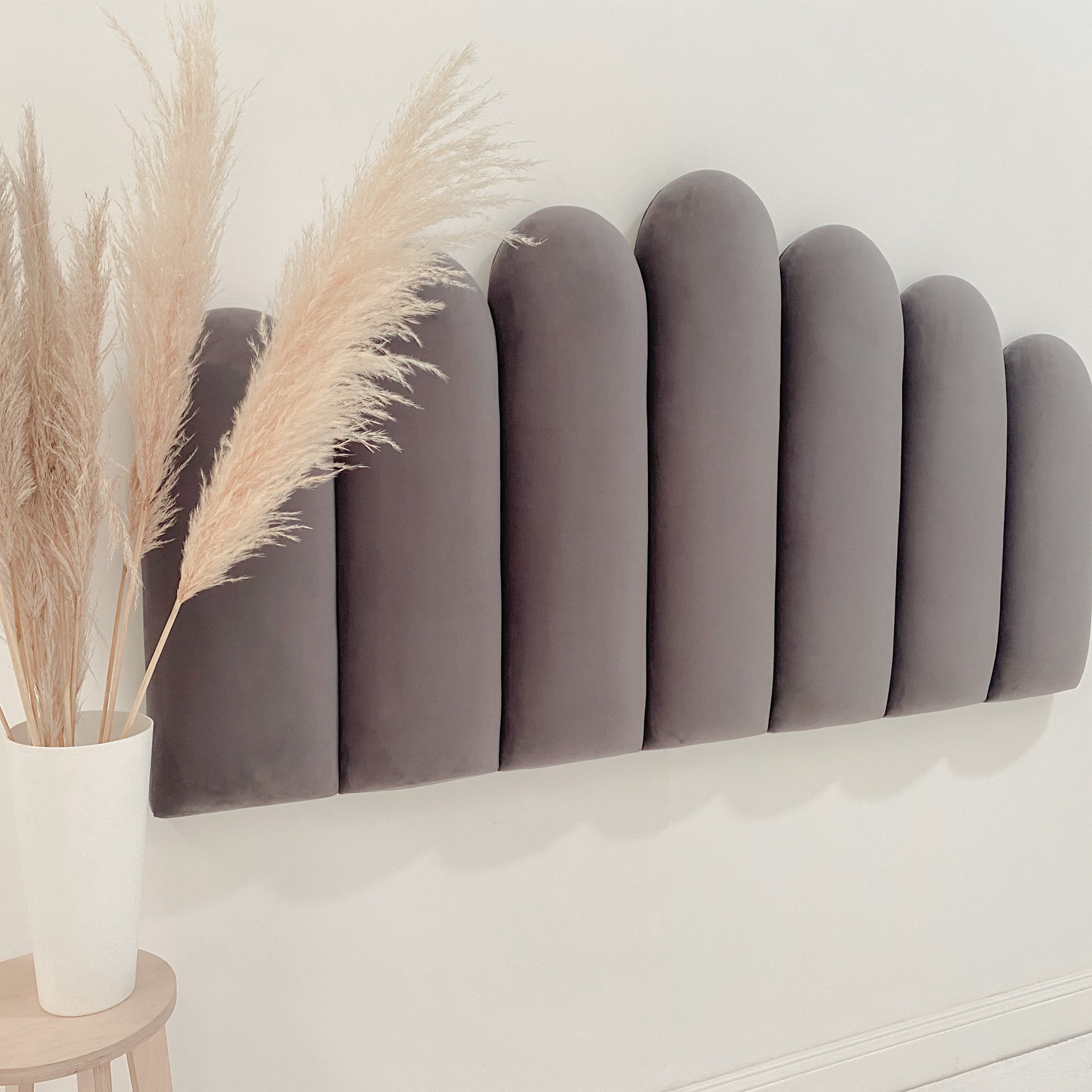 Boudoir Wide Headboard - Velvet Fabric - Elula Furniture
