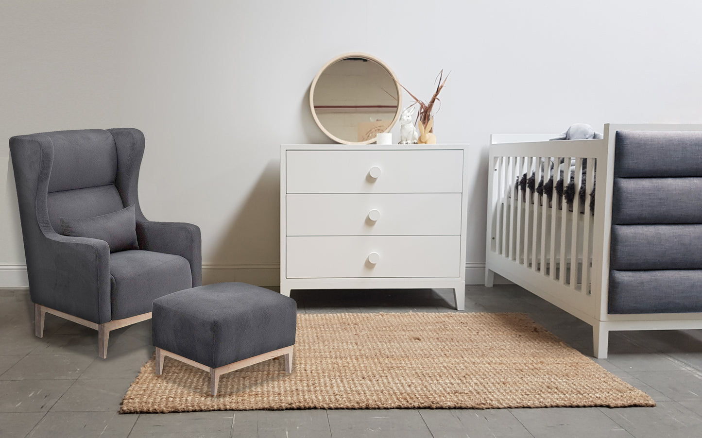 Ivy Feeding Chair - Velvet Fabric - Elula Furniture