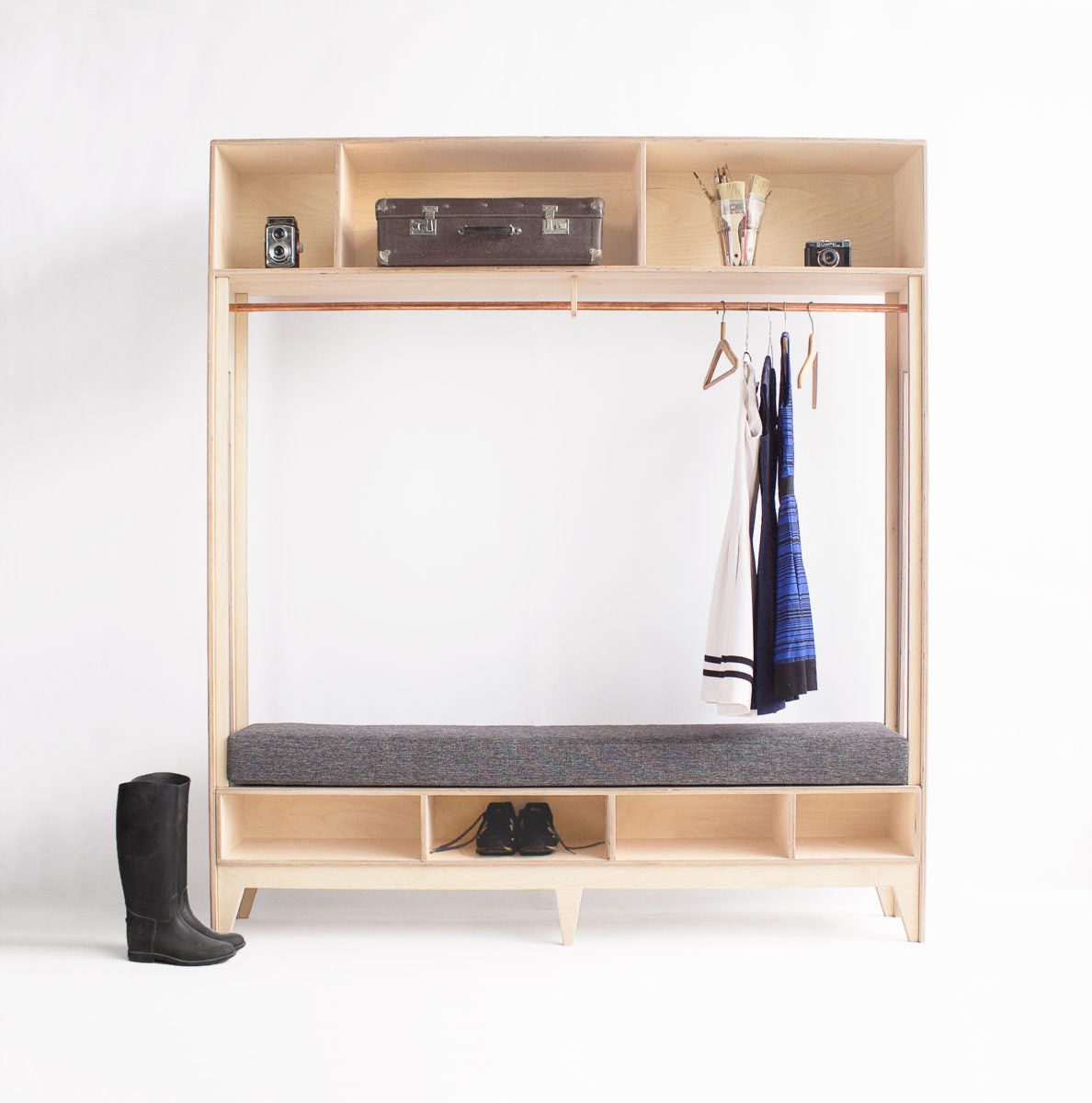 Woodstock Wardrobe - Linen Blend Fabric - Elula Furniture